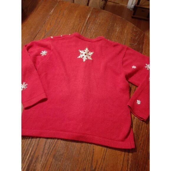 Medium 8/10 Bobbie Brooks Long Sleeve Button Christmas Holiday Knit Sweater - Picture 6 of 7